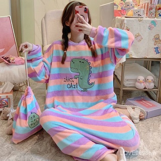 Winter cute winter fashion cute 200Jin large size fleece pajamas for pregnant moms