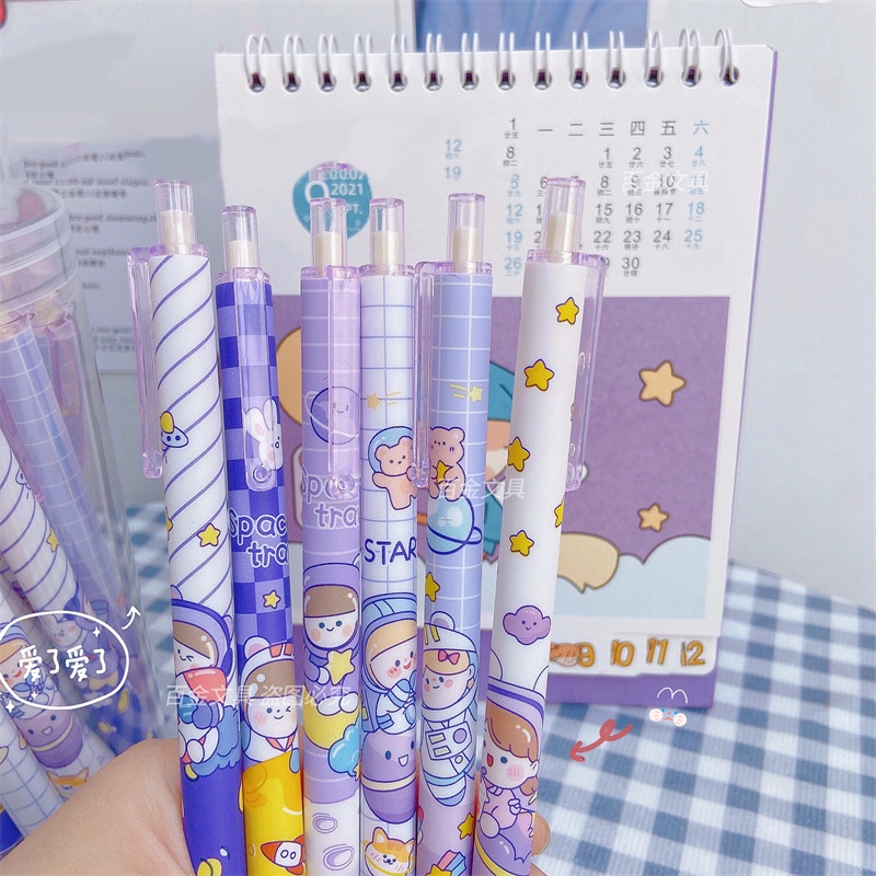 Bút Gel Đen Cô Gái Phi Hành Gia - Bút Mực Du Hành Vũ Trụ Ngòi 0.5mm Dễ Thương Molangshop