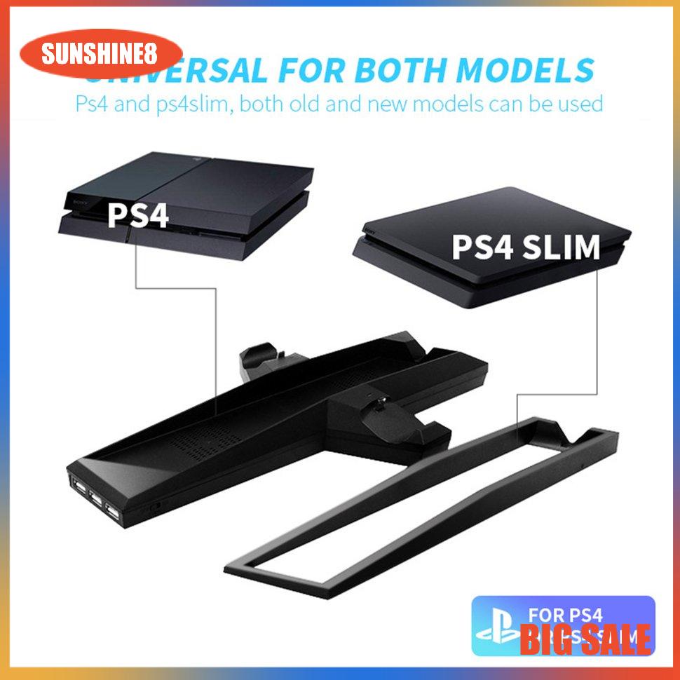 【SUN】For PS4/PS4 Slim Vertical Stand With Cooling Fan Dual Controller Charger