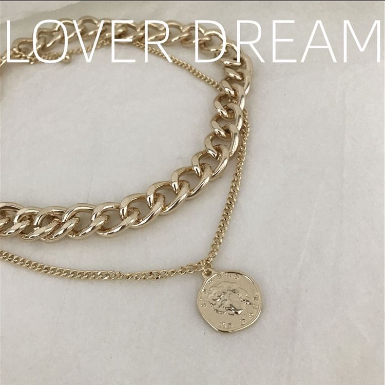 Dây Chuyền Hai Lớp Phong Cách Retro Cá Tính