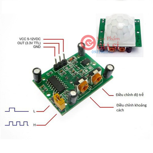 Module Cảm Biến Chuyển Động PIR HC-SR501 (Cảm Biến Thân Nhiệt) ❤️freeship❤️