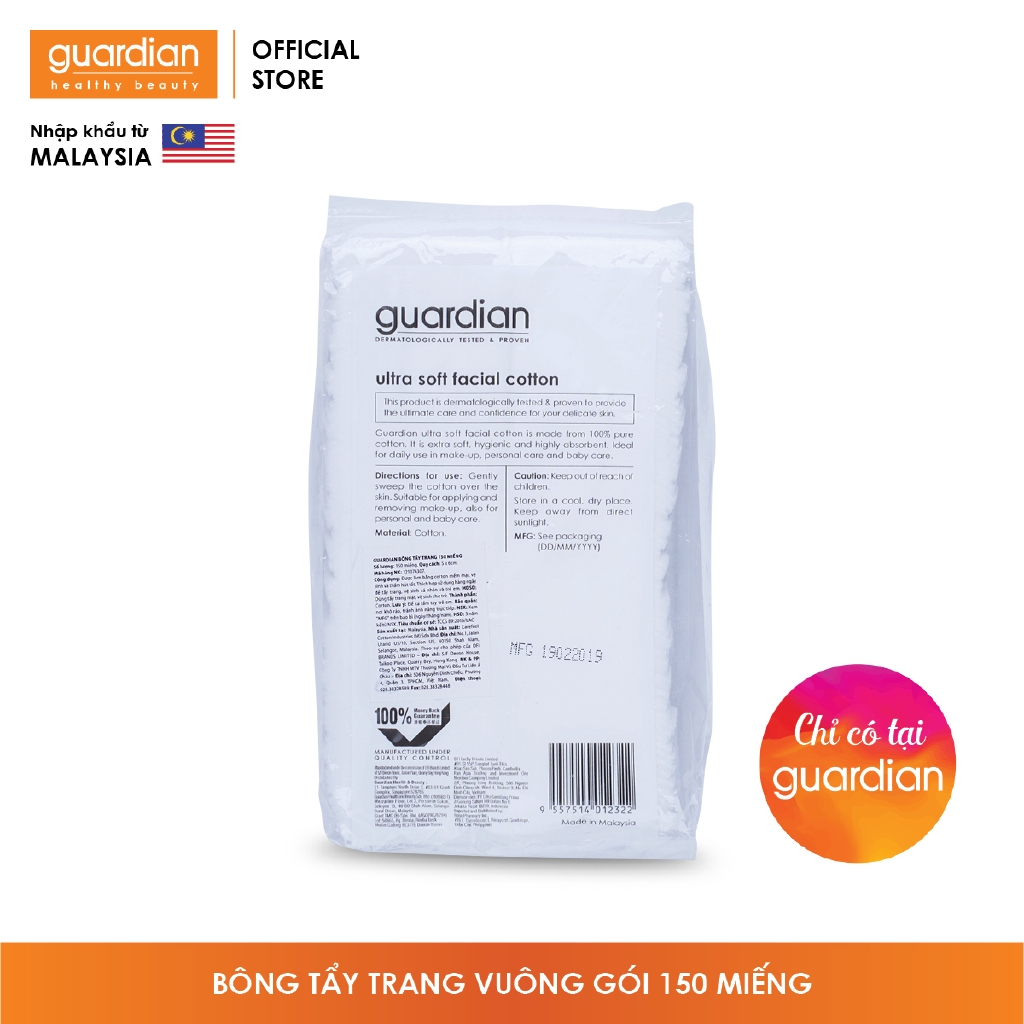 Bông tẩy trang Guardian 150 miếng | BigBuy360 - bigbuy360.vn