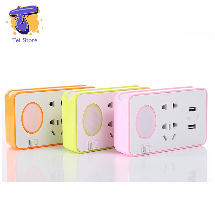 Ổ Điện Thông Minh, Ổ Điện USB Đa Năng Tích Hợp Đèn Ngủ OTP - Tei Store