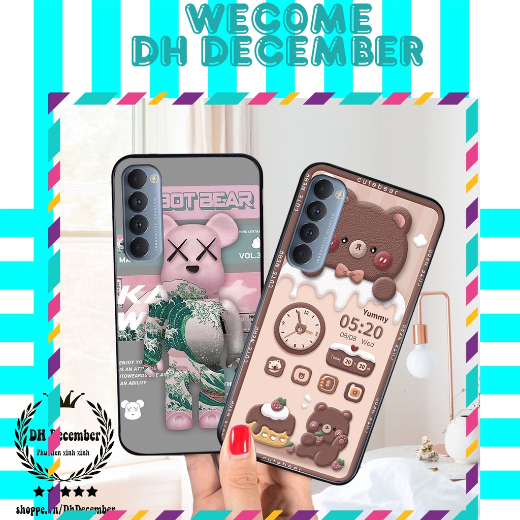 Ốp lưng Oppo RENO 4 PRO in hình 3D GẤU HỒNG-GẤU BE3R -XINH XẺO CỰC ĐẸP