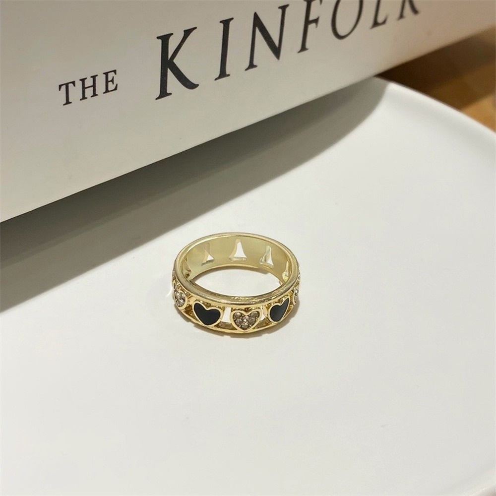 Nhẫn Đính Đá Hình Trái Tim Có Thể Điều Chỉnh Thời Trang Quyến Rũ Cho Nữ
