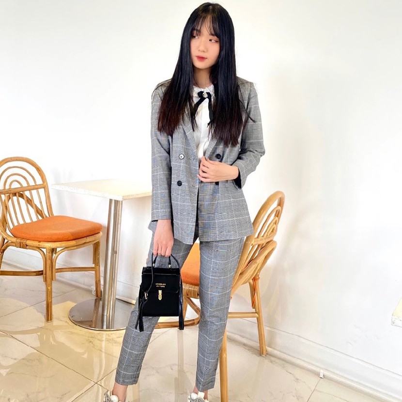 Sét Áo Và Quần Dài kẻ Crô, sét bộ kẻ  2 lớp Hachidesigns | BigBuy360 - bigbuy360.vn