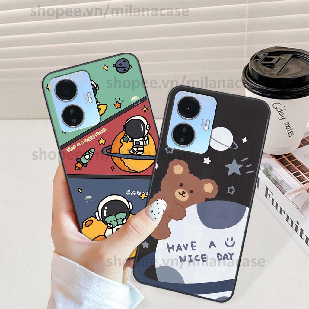 Ốp Vivo Y55 2022 in hình vũ trụ, phi hành gia bầu trời cute dễ thương
