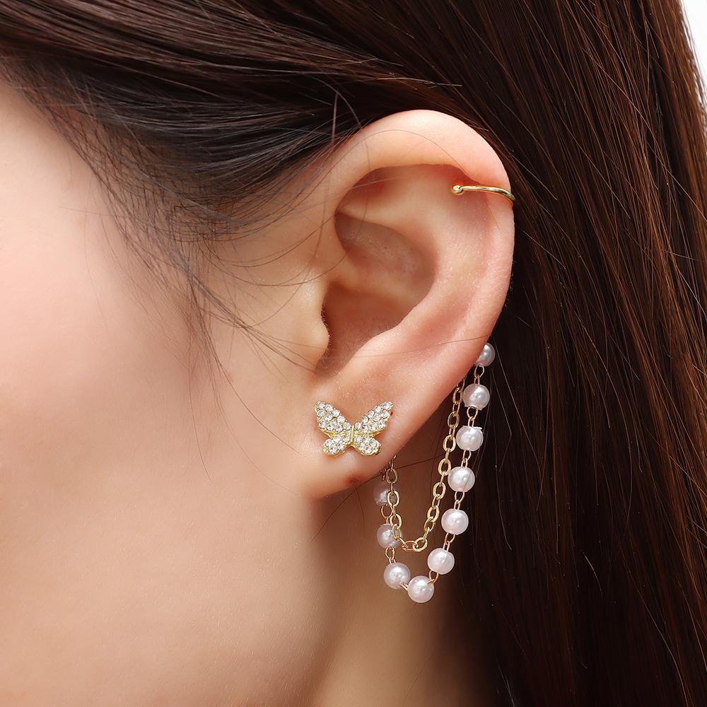 Hoa Tai Dáng Dài Hình Bướm Thời Trang Dự Tiệc