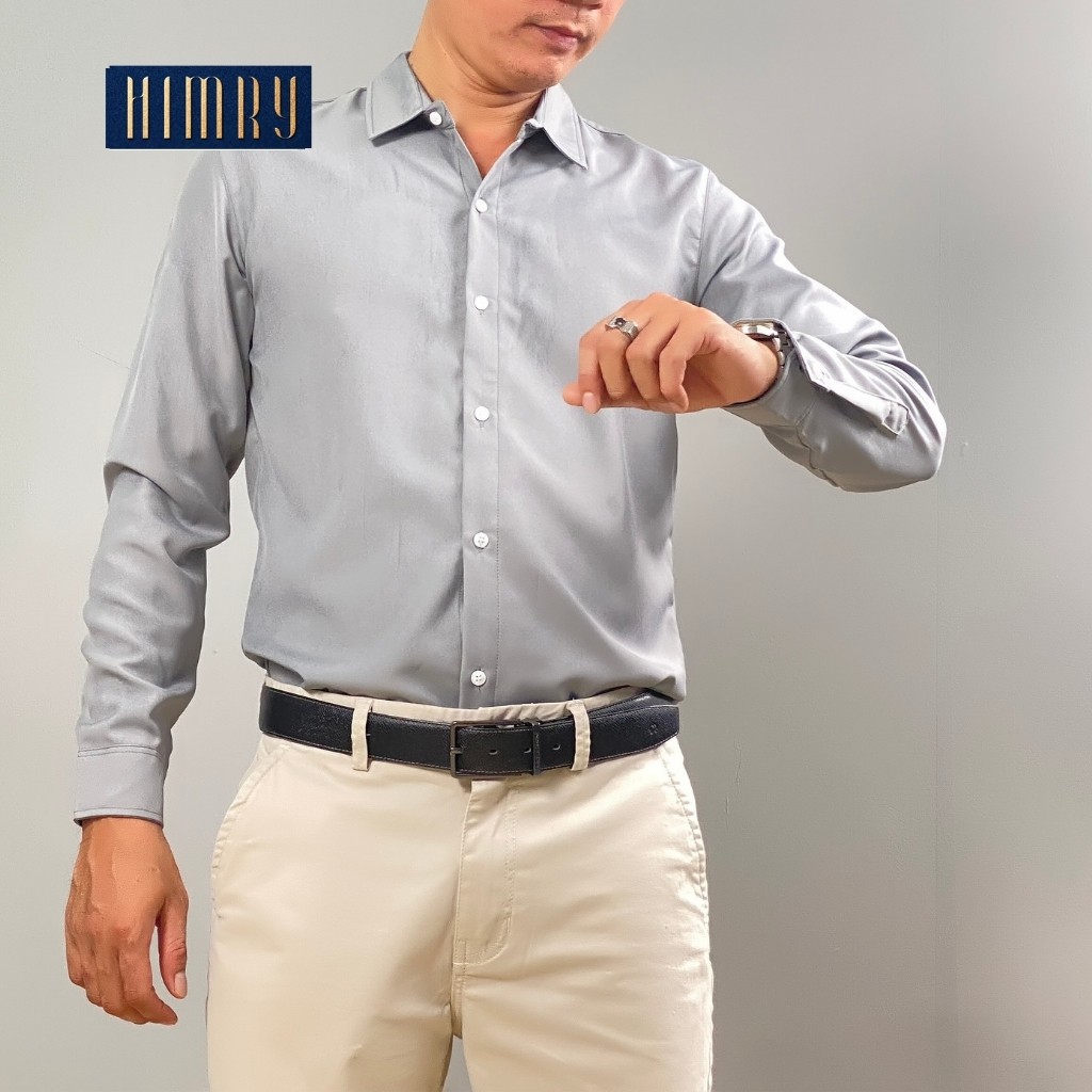 Áo sơ mi nam dài tay , sơ mi nam công sở trắng lụa đẹp hàn quốc cao cấp HIMRY STORE | BigBuy360 - bigbuy360.vn