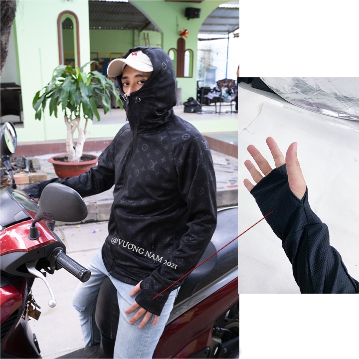 Áo khoác nam chống nắng đẹp kháng tia UV có mũ cao cấp vải kim cương