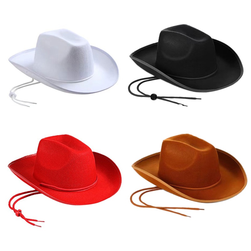 Mũ Fedora Vải Nỉ Màu Sắc Trơn Phong Cách Cao Bồi Vintage