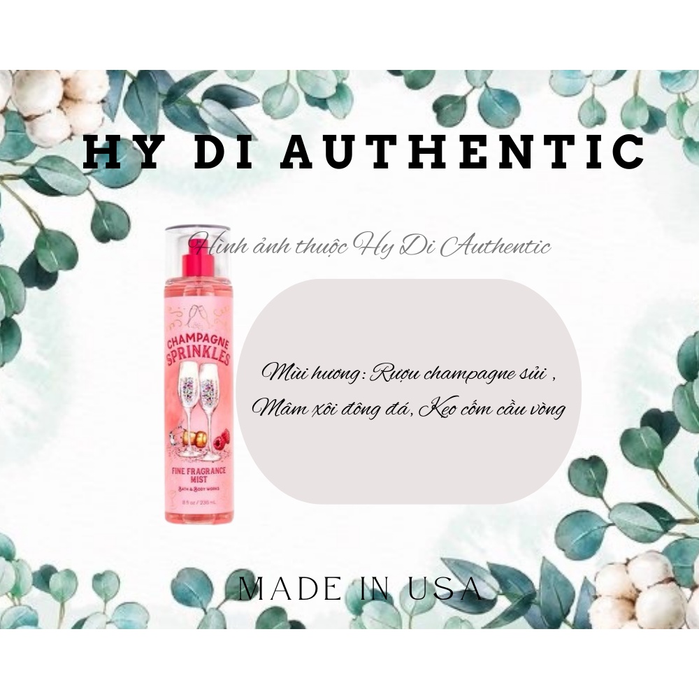 FULL SIZE CHAMPAGNE SPRINKLES - Xịt Thơm Toàn Thân Body Mist Bath & Body Works USA