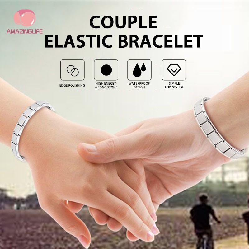 1 Vòng Tay Thể Thao Cân Bằng Năng Lượng Chống Mệt Mỏi Bằng Thép Không Gỉ Có Thể Điều Chỉnh Độ Dài