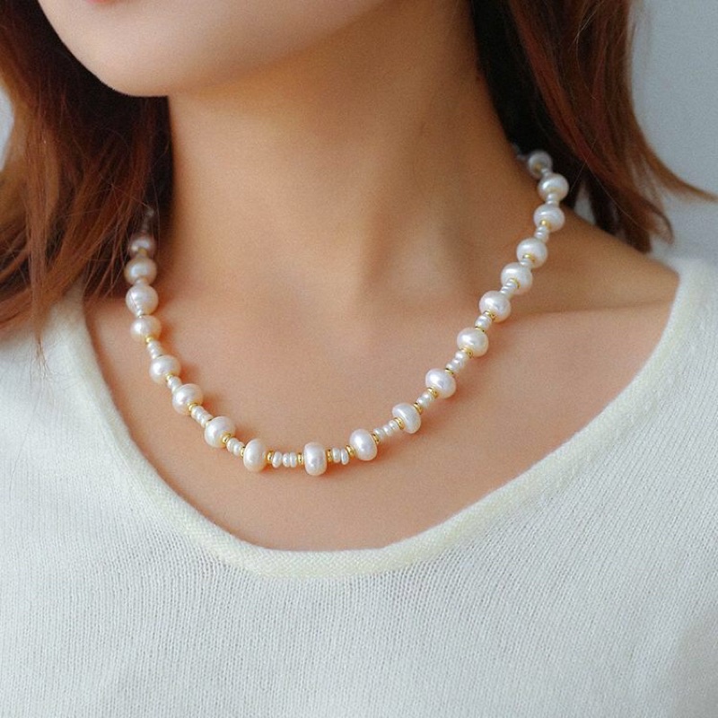 Bộ vòng cổ đôi ngọc trai nhân tạo hạt nhỏ 5ly