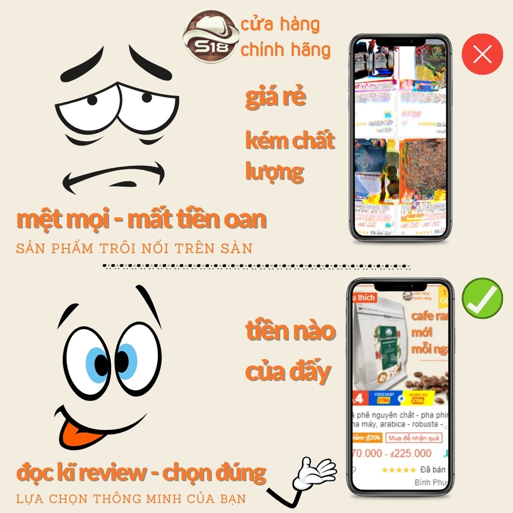 cà phê nguyên chất - pha phin, pha máy, arabica - robusta - culi - rang nguyên hạt, xay sẵn - s18 coffee | BigBuy360 - bigbuy360.vn