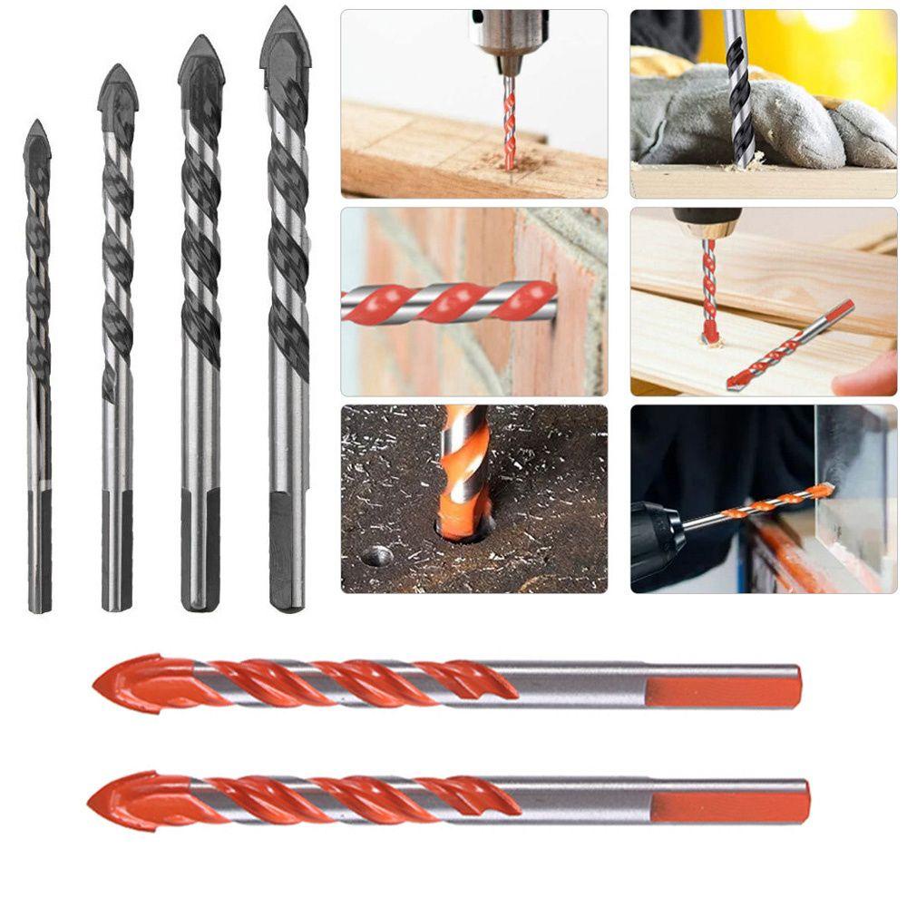 GOGOUP 6mm 8mm 10mm 12mm Wood Tile Ceramic Glass Glass Drill Bit Wall Hole Saw Multi-Construction Triangle Drills Drilling Electric Tools Multipurpose Masonry Bore Metal Drill Bit/Multicolor