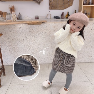 Chân váy dạ lót lông cho bé gái