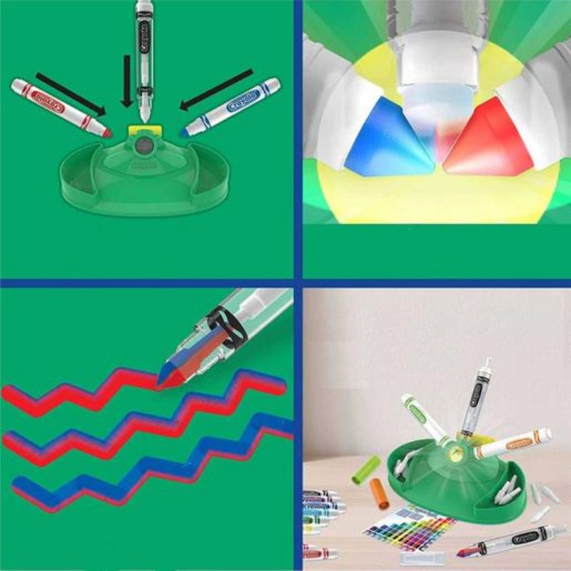 Bộ bút trộn màu Crayola Marker Mixer với 10 bút đánh dấu, 100 ngòi bút mix, hộp mix phát sáng,..