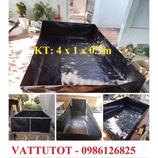 BỂ BẠT NUÔI ỐC, NUÔI CÁ băng  HDPE KT 3x1x0.7m