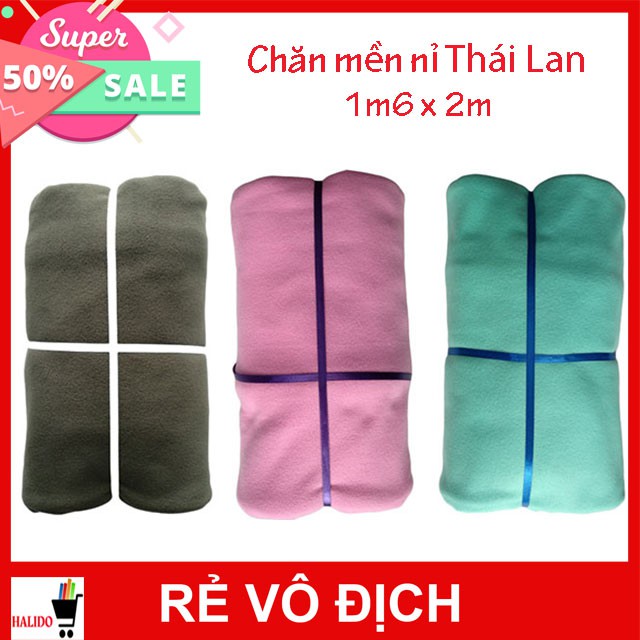 Giá sốc 80 mẫu Chăn Mền Nỉ Thái Lan Cao Cấp – 3 màu lựa chọn – Kích thước 1m6x2m – TL: 250-400gr – HALIDO – UY TÍN