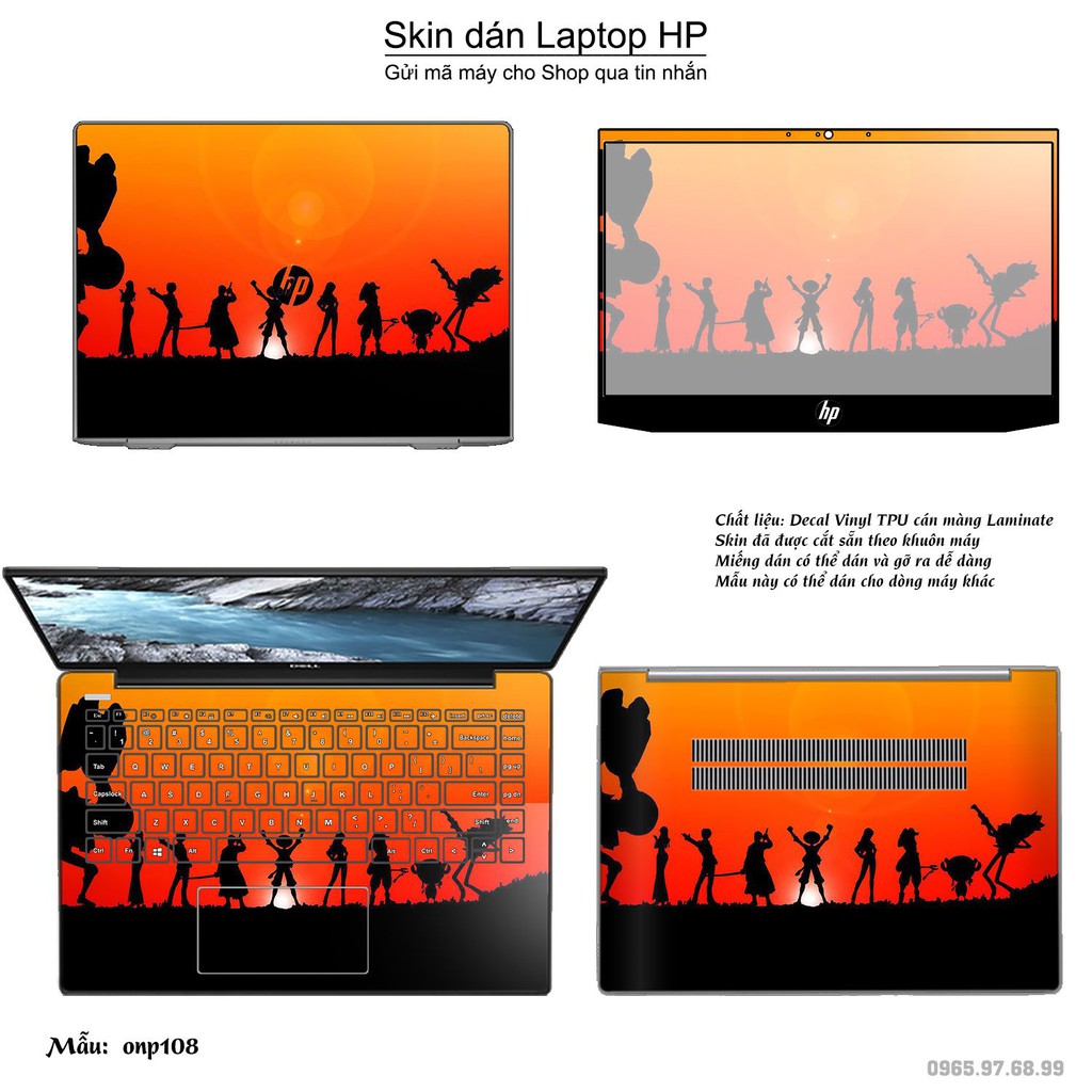 Skin dán Laptop HP in hình One Piece _nhiều mẫu 11 (inbox mã máy cho Shop)