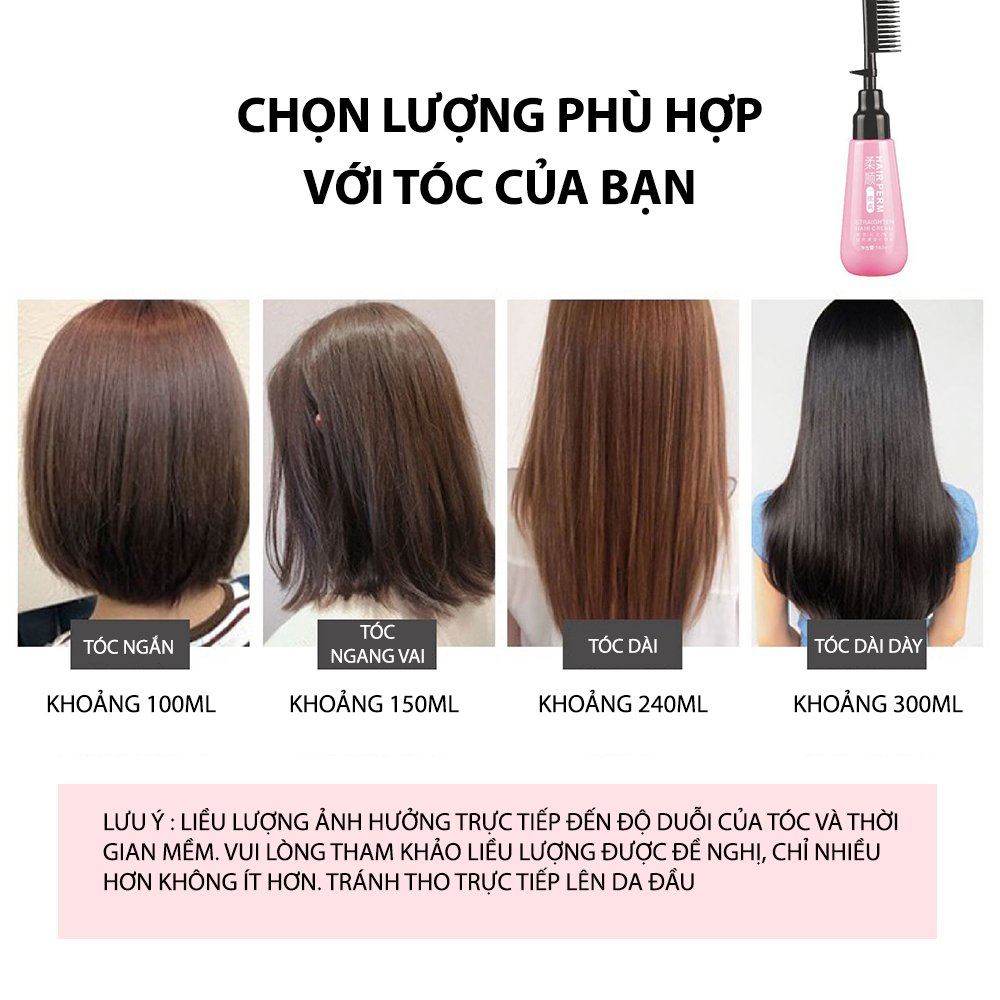 Kem ép duỗi thẳng tóc tại nhà không cần dùng nhiệt chứa nhiều dưỡng chất có lược chải  (180ML)