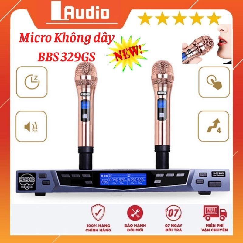 Micro Không Dây Karaoke - Nhạc Sống BBS S 329GS - Chính Hãng BBS - [FREESHIP] Mọi Miền Đất NướcCam