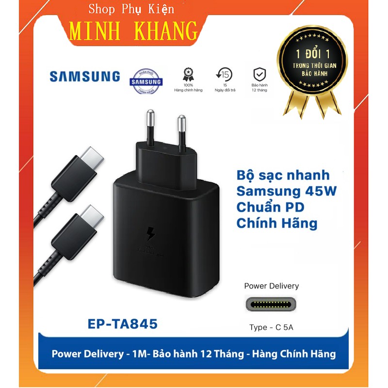 Củ Sạc Nhanh Samsung 45W Chẩn PD (PPS)Dành Cho Note10/Note10Plus - Hàng Chính Hãng