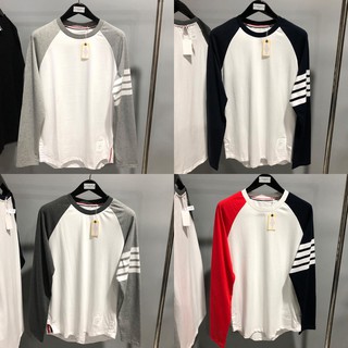 (4 MÀU) ÁO THUN RAGLAN TAY DÀI THOM BROWNE NAM NỮ