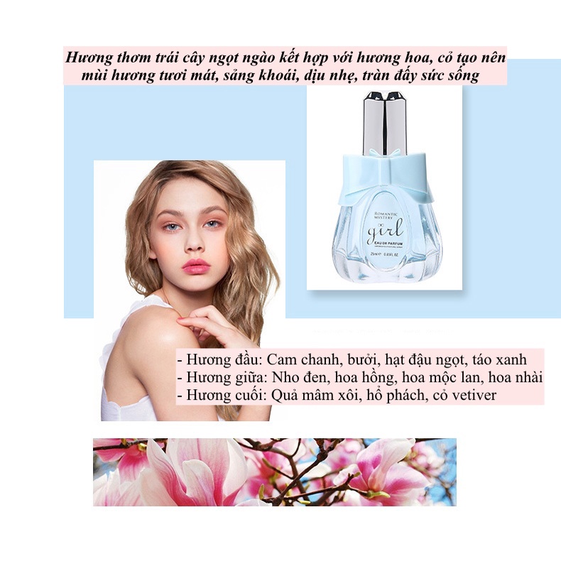 Nước hoa nữ mini chính hãng ODDIS hương thơm quyến rũ thơm lâu ngọt ngào dịu nhẹ giữ mùi lâu, dạng xịt giá rẻ 25ml PN015
