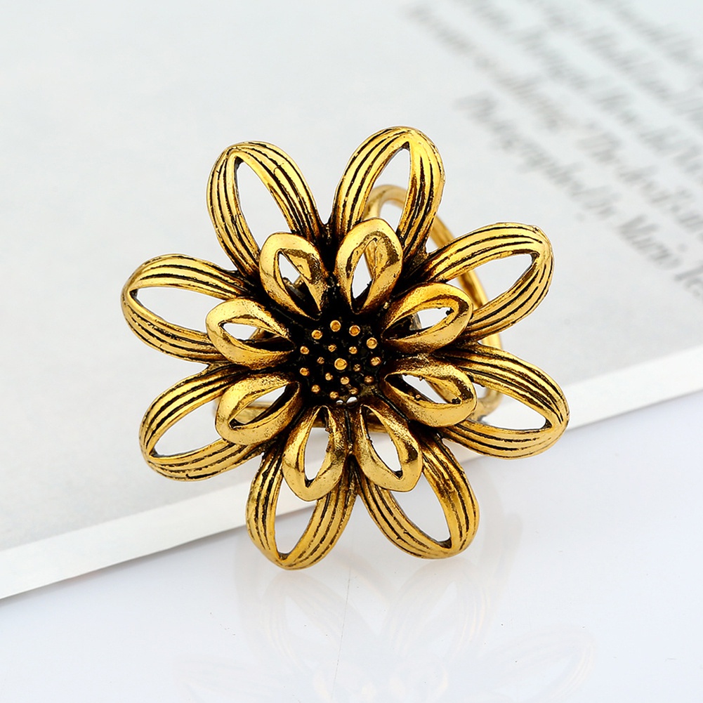 Ghim Cài Khăn Choàng 3 Vòng Hình Hoa Cổ Điển Cho Nữ