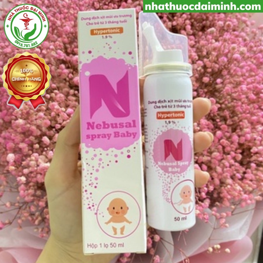 Xịt Mũi Nebusal Spray Baby 1,9% - Giảm Ngạt Mũi, Chảy Nước Mũi, Vệ Sinh Mũi Cho Trẻ Từ 3 Tháng