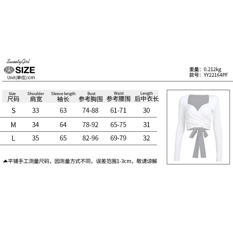 Áo Croptop Tay Dài Cổ Chữ V Màu Sắc Trơn Thiết Kế Khoét Sâu Quyến Rũ