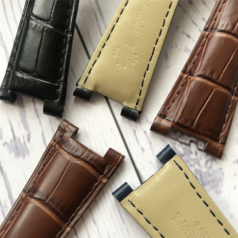 Dây đeo bằng da thay thế 25mm cho đồng hồ Patek Philippe Nautilus 5712G 5711 Notch 13