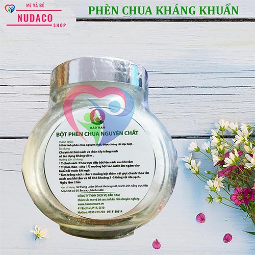 BỘT PHÈN CHUA KHỬ MÙI HÔI NÁCH, HÔI CHÂN NUDACO