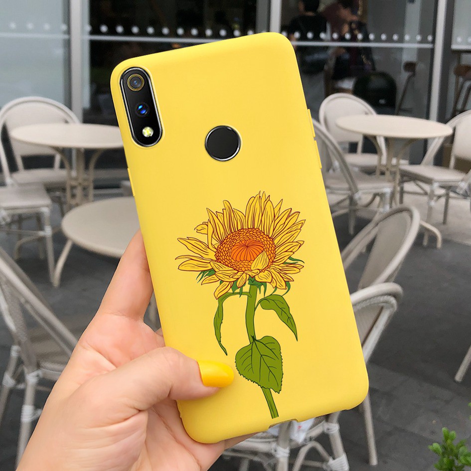 Ốp điện thoại dẻo họa tiết hoa xinh xắn thời trang cho Oppo Realme 3/ 3 Pro Realme3 3i 3pro Rmx1851 Rmx1821 Rmx1827