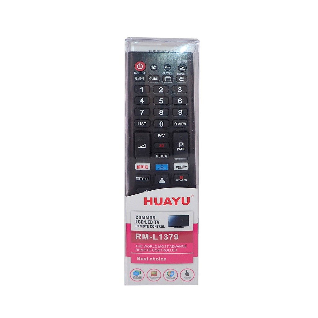 REMOTE ĐIỀU KHIỂN TIVI LG SMART NGẮN RM-L1379 (NETFLIX-AMAZON-SMARTS-MYAPPS)