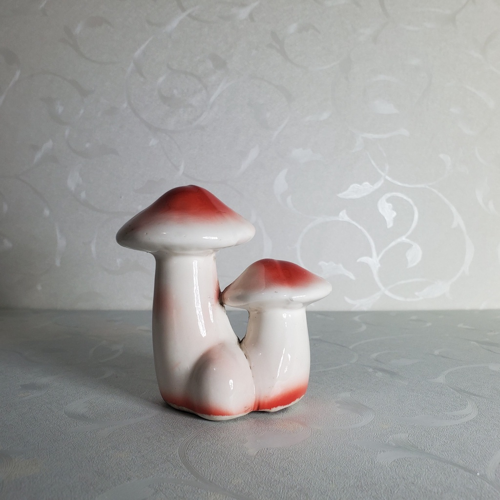 Tượng nấm mini gốm sứ Bát Tràng - làm mô hình trang trí tiểu cảnh, trang trí bể cá