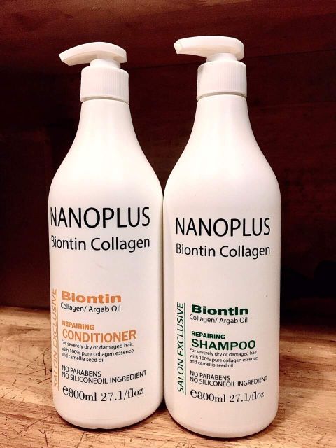 [ Tặng Tinh Dầu ] Dầu Gội  Nano Plus Biotin & Collagen 800ml x 2