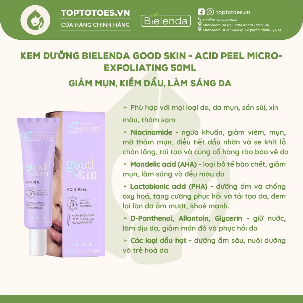 Kem dưỡng Bielenda Good Skin giảm mụn, dưỡng sáng và trẻ hoá da 50ml