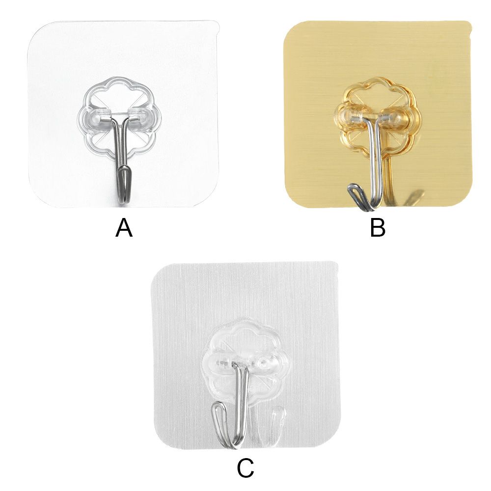 Set 10 móc treo đồ dính tường trong suốt đa năng