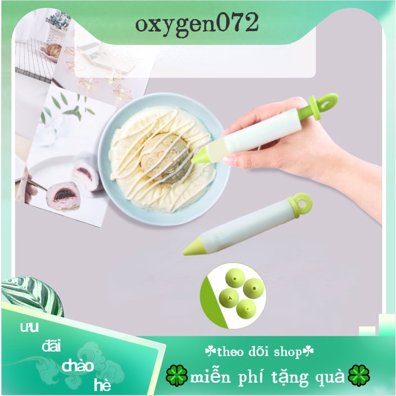 Bút silicone có 4 đầu vòi phun giúp trang trí bánh/ đồ tráng miệng