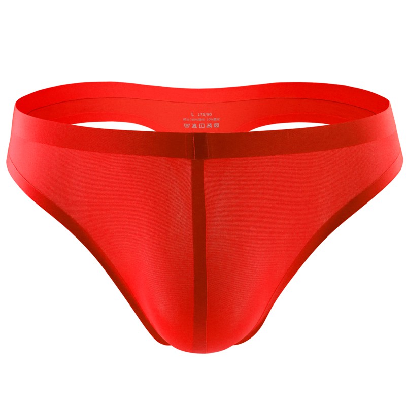 Nam Ice Silk Bikini Quần Lót Liền Mạch Túi Quần Đùi Lưng