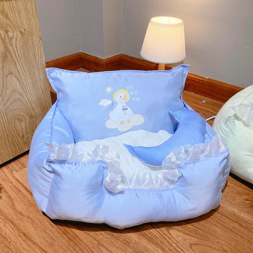 Ổ đệm Sofa kèm gối mặt trăng siêu cute cho thú cưng