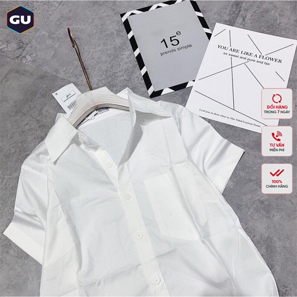 Áo Sơ Mi Nữ Ngắn Tay GU Túi Zip | BigBuy360 - bigbuy360.vn