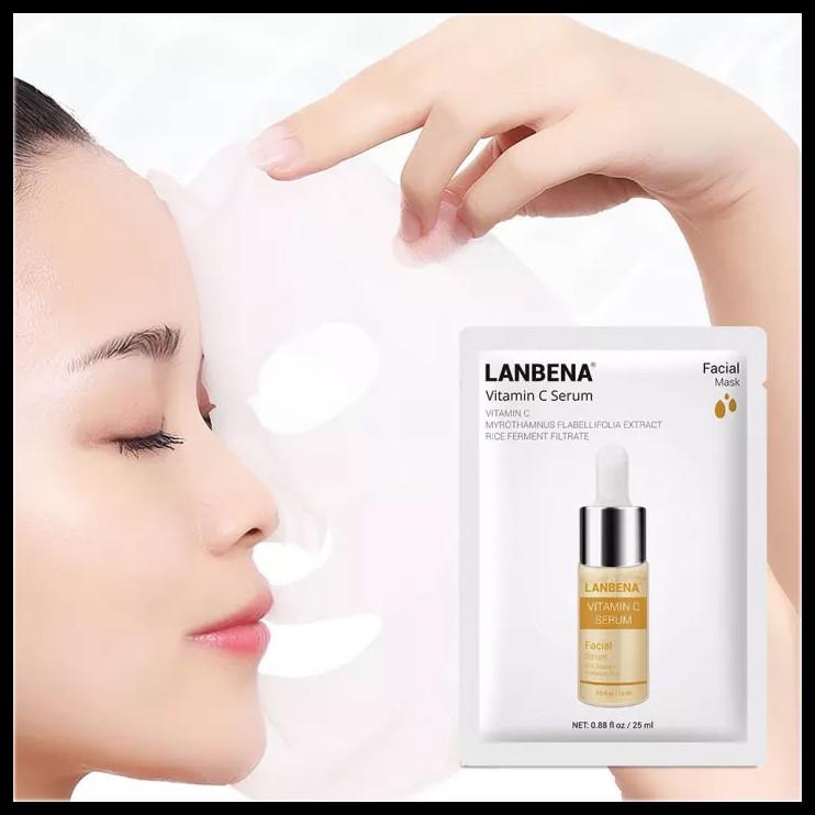 [CHÍNH HÃNG] LANBENA MẶT NẠ VITAMIN C DƯỠNG ẨM CHĂM SÓC DA MẶT KIỂM SOÁT DẦU DƯỠNG TRẮNG MỜ THÂM LOẠI 1 MIẾNG