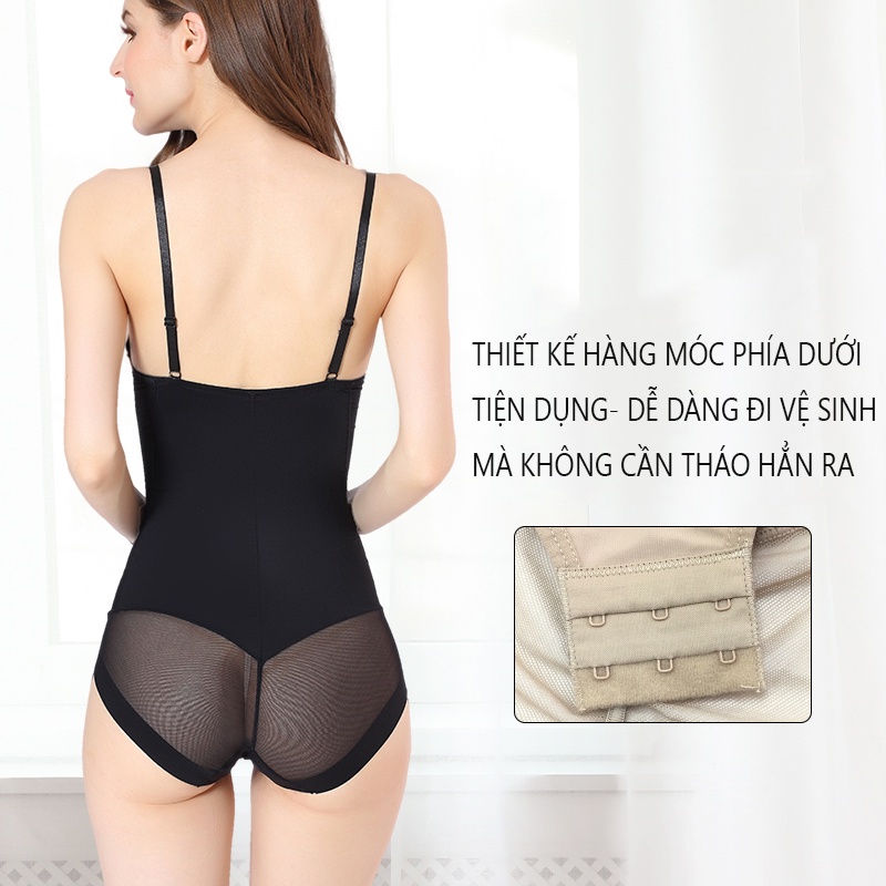 Bộ Đồ Lót Bodysuit Định Hình Cơ Thể- Gen Bụng Nâng Ngực Làm Gọn Mỡ Lưng D509