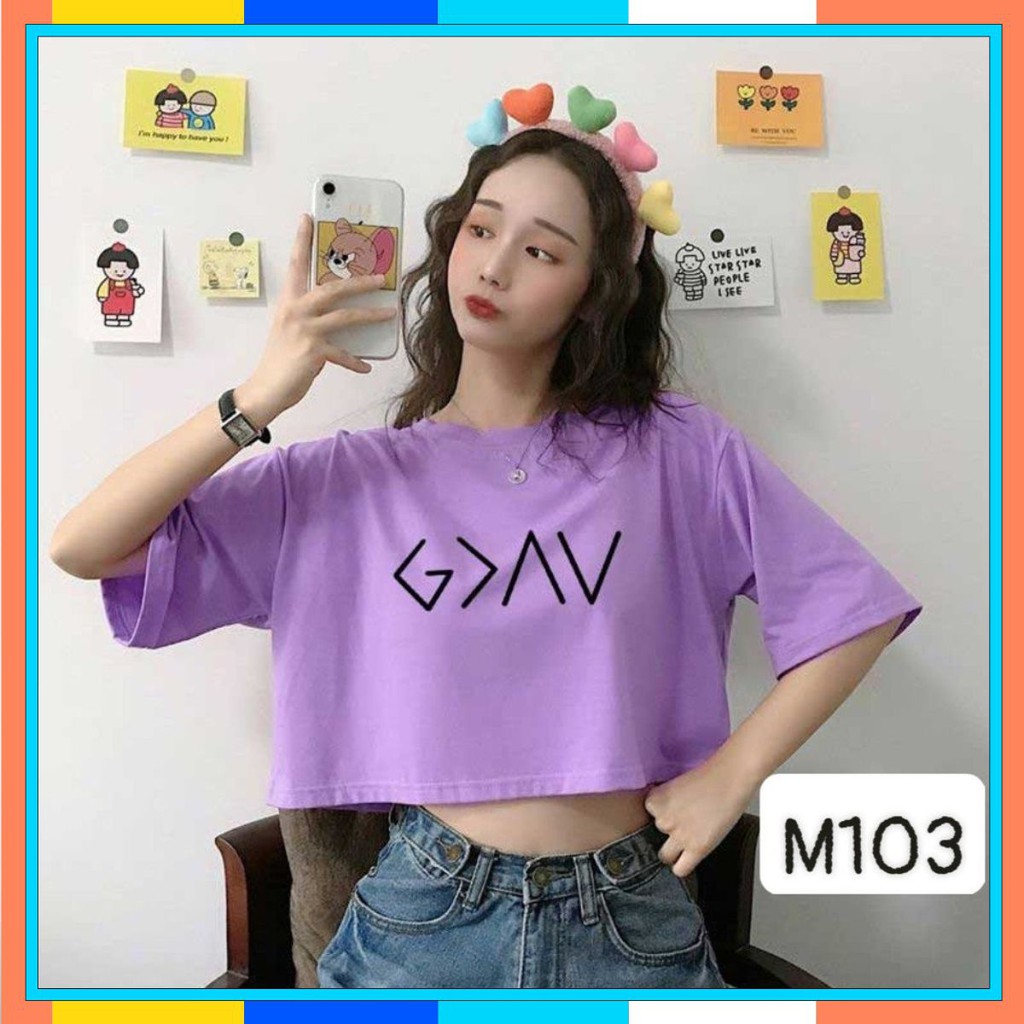 Áo Thun Nữ Croptop 🔴FREESHIP🔴 Áo phông nữ croptop form rộng, 5 màu thời trang MS M103 | WebRaoVat - webraovat.net.vn