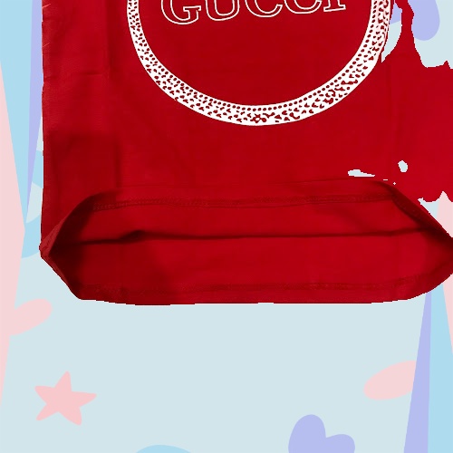Áo thun cộc tay bé trai , Áo phông trẻ em 1- 6 tuổi họa tiết chữ GUCCI hình tròn A02