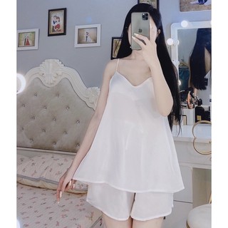 [Siêu Hot] Đồ Ngủ Cao Cấp 🍀 Bộ Hai Dây Lụa Thái Cổ V Chất Liệu Mát Lịm MS01